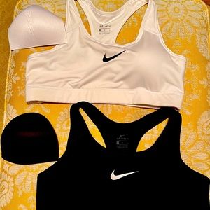 Nike dri fit sports bra with removable pads.